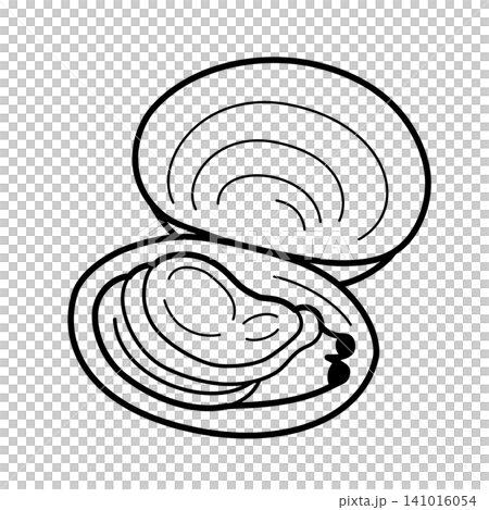 Icon of a clam with its shell open Icon of a clam with its shell open 141016054