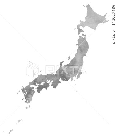 水彩風ベクター・日本地図・グレー 141017486