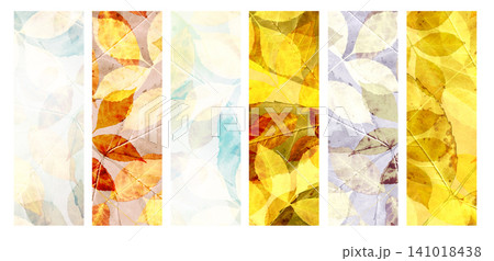 Set of vertical or horizontal vintage nature banners with autumn leaves. Collection of fall banners with yellow and red leaf in spirit of retro aesthetics. Copy space for text Set of vertical or horizontal vintage nature banners with autumn leaves. Collection of fall banners with yellow and red leaf in spirit of retro aesthetics. Copy space for text 141018438