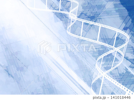 Grunge background with old paper texture and filmstrip. Horizontal or vertical retro banner with film reel. Vintage backdrop with filmstrips. Retro cinema wallpaper with film reel. Copy space for text Grunge background with old paper texture and filmstrip. Horizontal or vertical retro banner with film reel. Vintage backdrop with filmstrips. Retro cinema wallpaper with film reel. Copy space for text 141018446