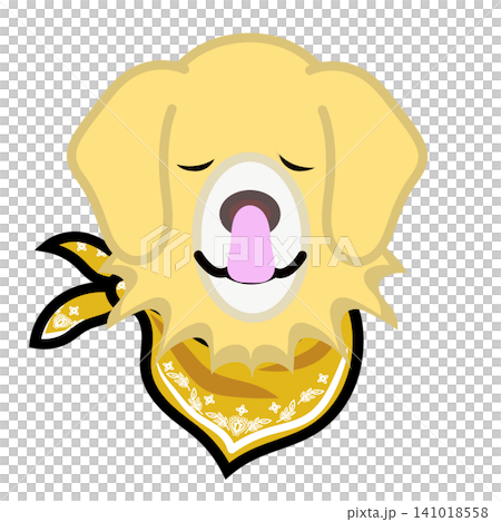 An illustration of a golden retriever's face wearing a bandana. An illustration of a golden retriever's face wearing a bandana. 141018558
