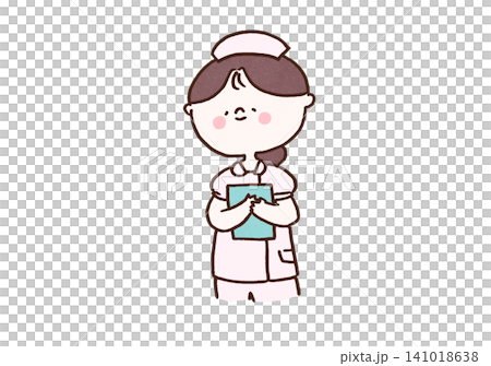 A female nurse smiles gently while holding a medical chart (Medical/Health). A female nurse smiles gently while holding a medical chart (Medical/Health). 141018638