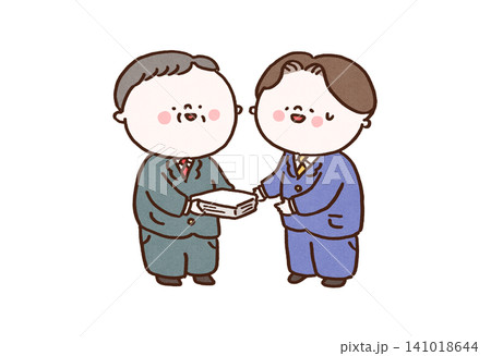 膨大な書類を渡され困りながらも受け取る若手社員(断れない性格・HSP) 膨大な書類を渡され困りながらも受け取る若手社員(断れない性格・HSP) 141018644