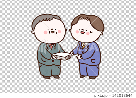 膨大な書類を渡され困りながらも受け取る若手社員(断れない性格・HSP) 膨大な書類を渡され困りながらも受け取る若手社員(断れない性格・HSP) 141018644