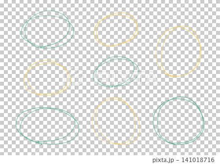 A hand-drawn double circle (yellow and green) surrounds the area of interest. 141018716
