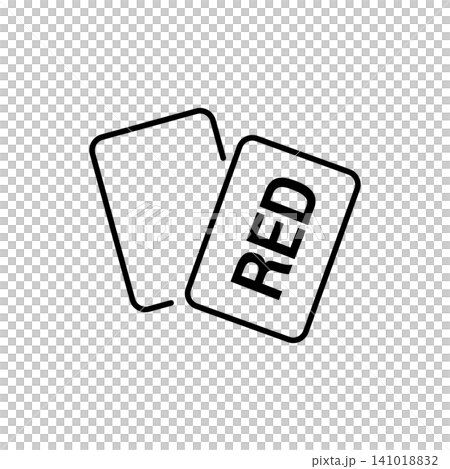 Minimal outline icon of a referee penalty red card showing foul dismissal for soccer stadium football matches. Minimal outline icon of a referee penalty red card showing foul dismissal for soccer stadium football matches. 141018832