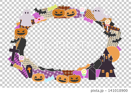 Collage-style Halloween frame Collage-style Halloween frame 141018900