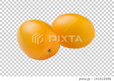 Two yellow cherry tomatoes cutout PNG image 141018996