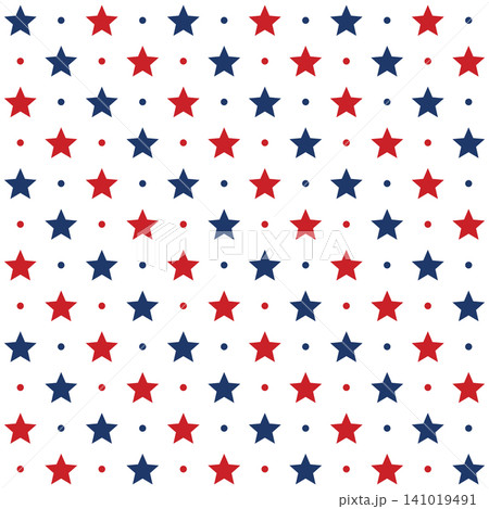 USA Patriotic Stars and Dots Pattern on White Background, Red and Blue American Repeat Design, Minimal Vector Surface Pattern for Independence Day and Fourth of July Celebration USA Patriotic Stars and Dots Pattern on White Background, Red and Blue American Repeat Design, Minimal Vector Surface Pattern for Independence Day and Fourth of July Celebration 141019491