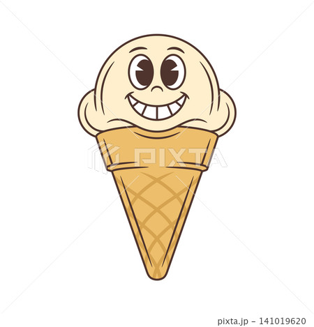 Funny Ice Cream Cone With A Big Toothy Grin Cartoon Character Vector Illustration Funny Ice Cream Cone With A Big Toothy Grin Cartoon Character Vector Illustration 141019620