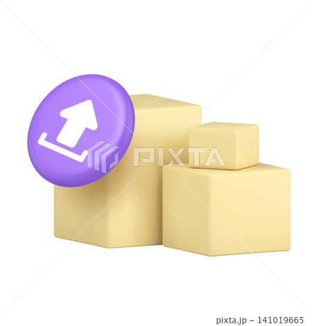 3d Realistic Icon Stack Of Cardboard Boxes With Purple Upload Arrow Symbol 3d Realistic Icon Stack Of Cardboard Boxes With Purple Upload Arrow Symbol 141019665