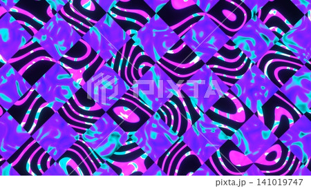 Psychedelic Checkered Pattern Art 141019747