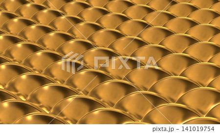 Round gold metal waves Pattern Background 3D Rendering Round gold metal waves Pattern Background 3D Rendering 141019754