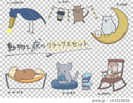 Animals and Nighttime Relaxation Set 141019856