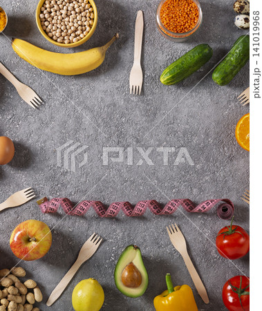 Healthy food measuring tape weight loss Healthy food measuring tape weight loss 141019968