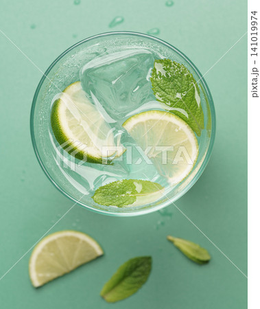 Fresh mojito composition lime mint pastel Fresh mojito composition lime mint pastel 141019974