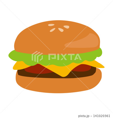 手書き風のファストフード店のハンバーガーイラスト素材 手書き風のファストフード店のハンバーガーイラスト素材 141020361