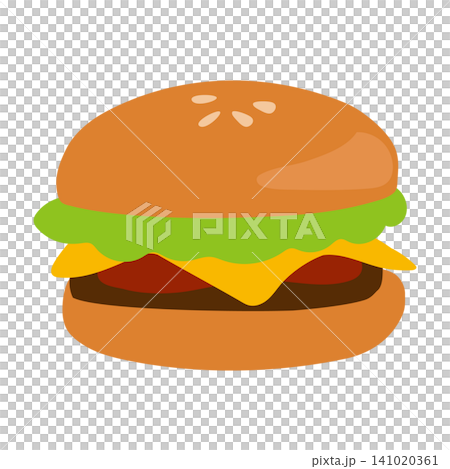 手書き風のファストフード店のハンバーガーイラスト素材 手書き風のファストフード店のハンバーガーイラスト素材 141020361