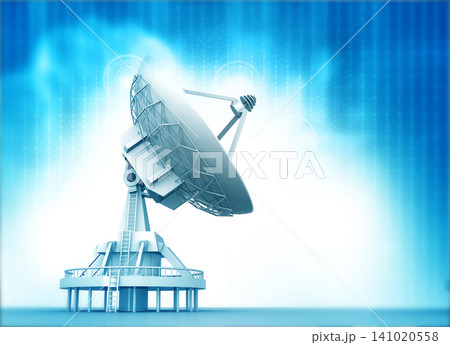 Satellite dish antenna receiving signals Satellite dish antenna receiving signals 141020558