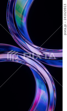 Glass Tubes Abstract Blue Purple Dispersion Light 3D Render Glass Tubes Abstract Blue Purple Dispersion Light 3D Render 141020913