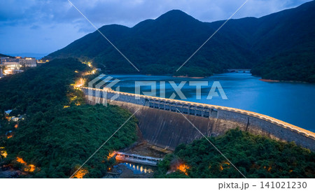 July 1 2026. Hong Kong Tai Tam Tuk Reservoir Dam Blue Hour July 1 2026. Hong Kong Tai Tam Tuk Reservoir Dam Blue Hour 141021230