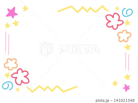 Illustration of star, flower, doodle frame for Valentine's Day, background, backdrop, wallpaper, rectangle ad template, polaroid photo, banner, social media, postcard, print, memo note, presentation Illustration of star, flower, doodle frame for Valentine's Day, background, backdrop, wallpaper, rectangle ad template, polaroid photo, banner, social media, postcard, print, memo note, presentation 141021348