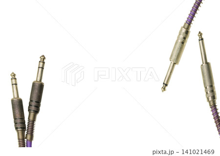 Audio connection. Four electric cables with jacks.For sound equipment Audio connection. Four electric cables with jacks.For sound equipment 141021469
