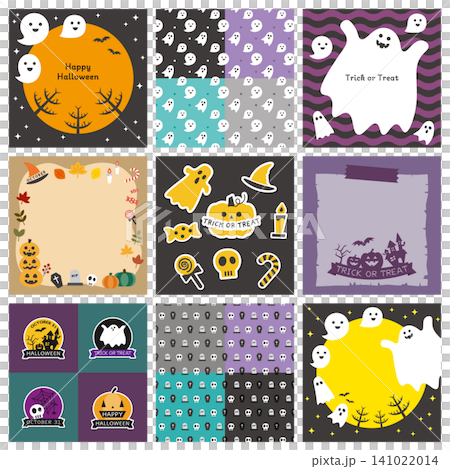 Cute Halloween Material Set: Patterns, Frames, Icons 141022014