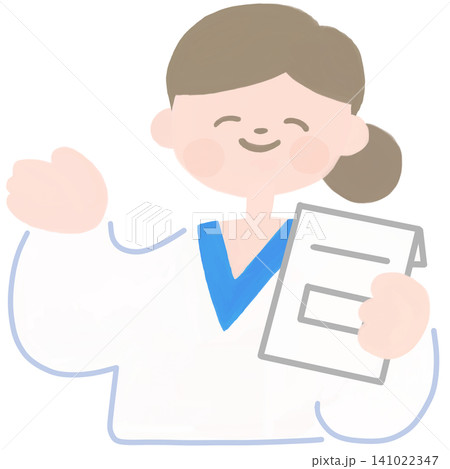 薬を持つ女性医師のイラスト 薬を持つ女性医師のイラスト 141022347