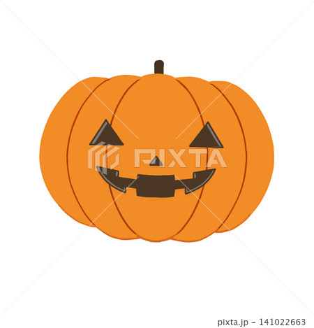 ハロウィンのかぼちゃアイコン　ジャック・オー・ランタン　背景透過 141022663