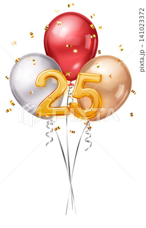 Happy birthday balloon bunch with 25. Happy birthday balloon bunch with 25. 141023372