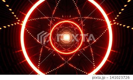 Geometric Red Dot Lights Flower Shaped VJ background Geometric Red Dot Lights Flower Shaped VJ background 141023726