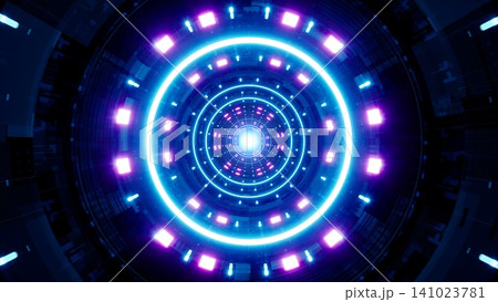 abstract background of neon circle shape and dots abstract background of neon circle shape and dots 141023781