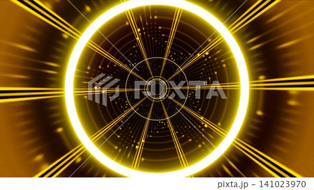 Yellow glowing rays and circular light background Yellow glowing rays and circular light background 141023970