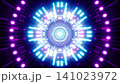 Shining Purple and Blue Geometric Neon Light Symbol 141023972