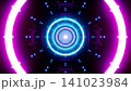 VJ Loop Neon Circle Light Corridor. 141023984