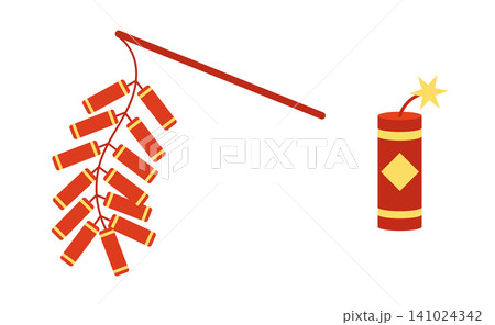 Chinese firecrackers vector asset set Chinese firecrackers vector asset set 141024342