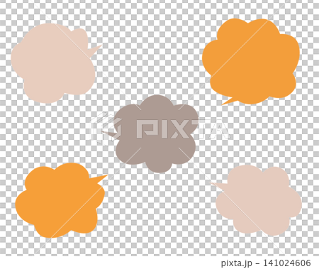 Orange and brown speech bubble template set Orange and brown speech bubble template set 141024606