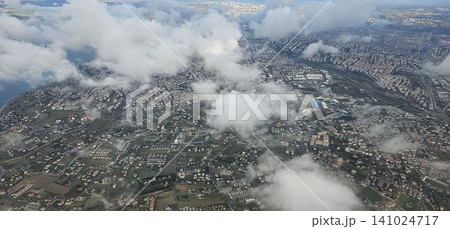 aerial view of a small town aerial view of a small town 141024717