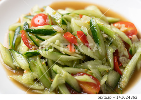 Spicy cucumber salad, Local Thai food Spicy cucumber salad, Local Thai food 141024862