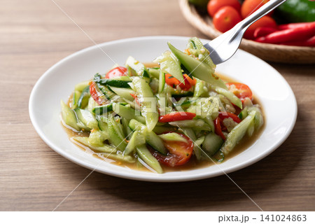 Spicy cucumber salad ready to eating, Local Thai food 141024863