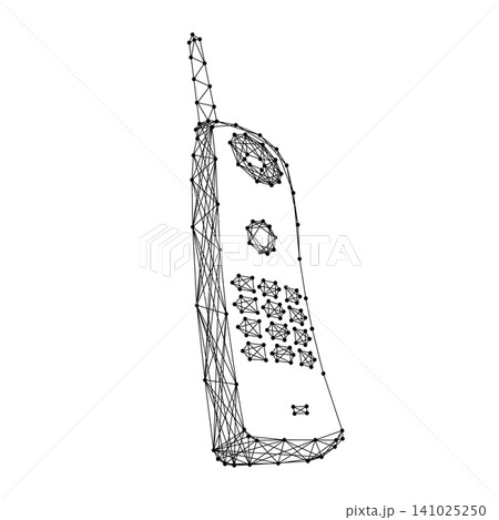 radiotelephone from abstract futuristic polygonal black lines and dots radiotelephone from abstract futuristic polygonal black lines and dots 141025250