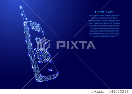 radiotelephone from futuristic polygonal blue lines and glowing stars for banner, poster, greeting card radiotelephone from futuristic polygonal blue lines and glowing stars for banner, poster, greeting card 141025251