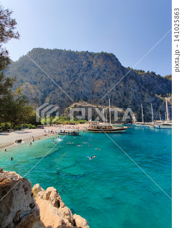 a beautiful ship is sailing in the blue sea jn Turkey Valley of Butterflies a beautiful ship is sailing in the blue sea jn Turkey Valley of Butterflies 141025863