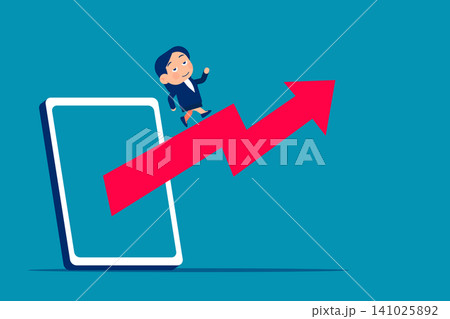 Stock market index up. Business growth and development concept 141025892
