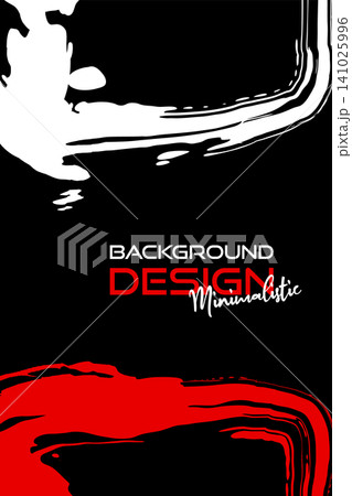 White red ink brush stroke on black background. Japanese style. Vector illustration grunge stains. Brushes illustration. White red ink brush stroke on black background. Japanese style. Vector illustration grunge stains. Brushes illustration. 141025996