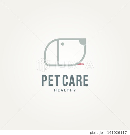 minimalist pet care line art logo template vector illustration design. simple dog head symbol for pet shop, veterinarian, animal hotel or shelter logo concept minimalist pet care line art logo template vector illustration design. simple dog head symbol for pet shop, veterinarian, animal hotel or shelter logo concept 141026117