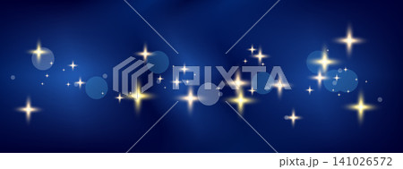 Deep navy winter sky with golden stars and plenty of soft glowing bokeh circles. Sparkling stardust over a navy blue gradient with gentle snow. Festive vector backdrop for christmas holiday card Deep navy winter sky with golden stars and plenty of soft glowing bokeh circles. Sparkling stardust over a navy blue gradient with gentle snow. Festive vector backdrop for christmas holiday card 141026572
