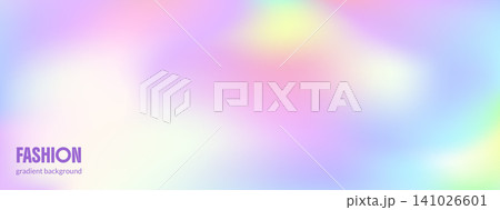 Smooth pastel background with rainbow gradation and gentle gradient in blue for beau or fashion design. Soft smooth pastel blur with aurora glow. Vector iridescent backdrop for poster or product label 141026601