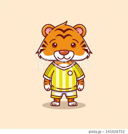 minimalist cute lion animal wearing soccer shirt cartoon flat icon vector Illustration design. simple modern cute lion isolated flat cartoon style minimalist cute lion animal wearing soccer shirt cartoon flat icon vector Illustration design. simple modern cute lion isolated flat cartoon style 141026752